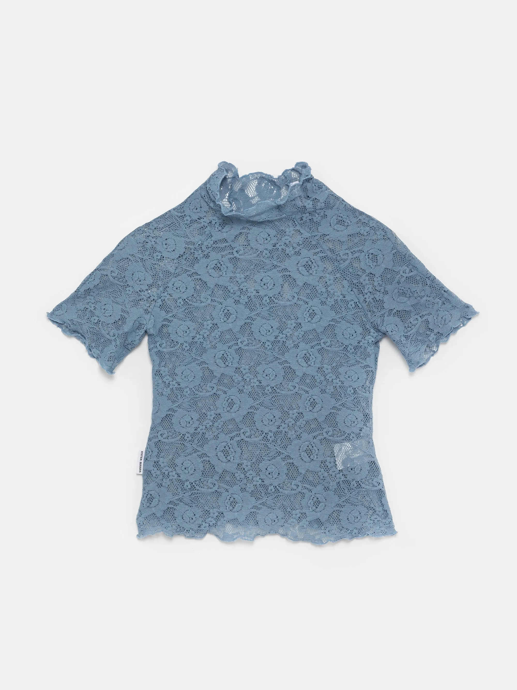 Cerulean blue Floral Lace Top sold by Ester Manas