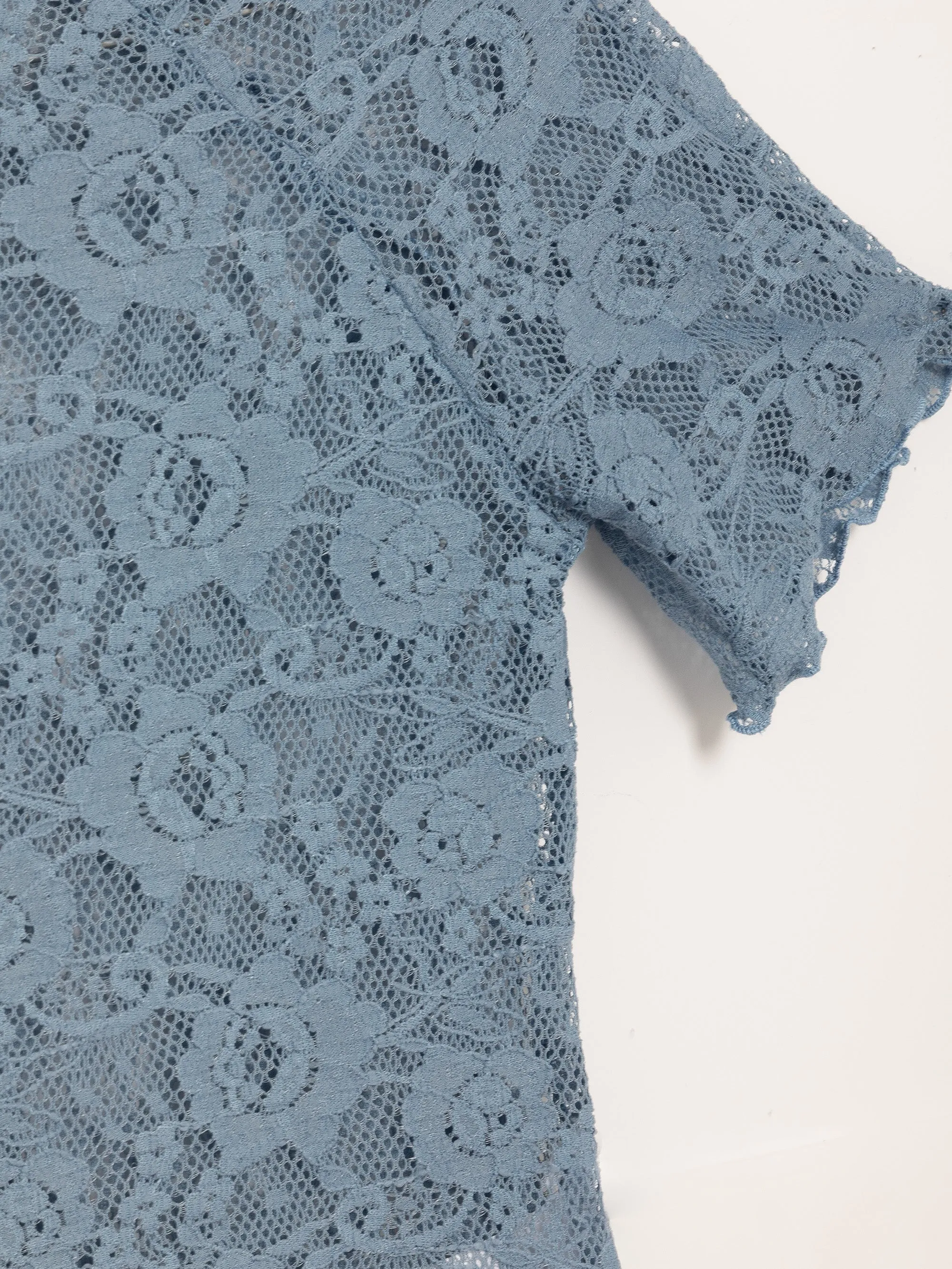 Cerulean blue Floral Lace Top sold by Ester Manas product image thumbnail 4