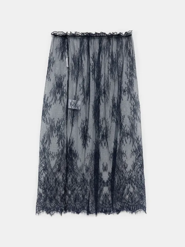 Navy Floral Lace Skirt made by Ester Manas