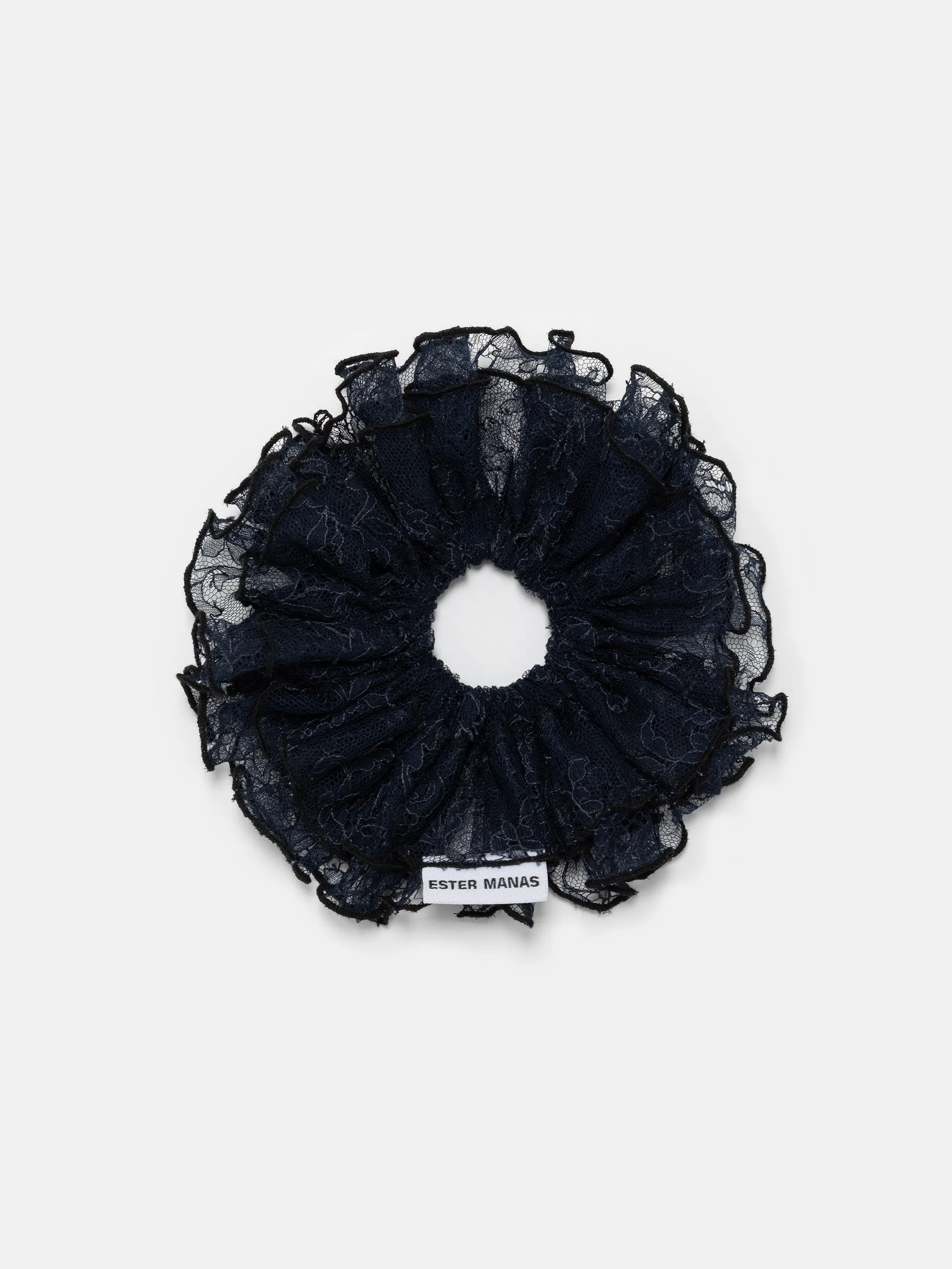 Navy Lace Scrunchie sold by Ester Manas