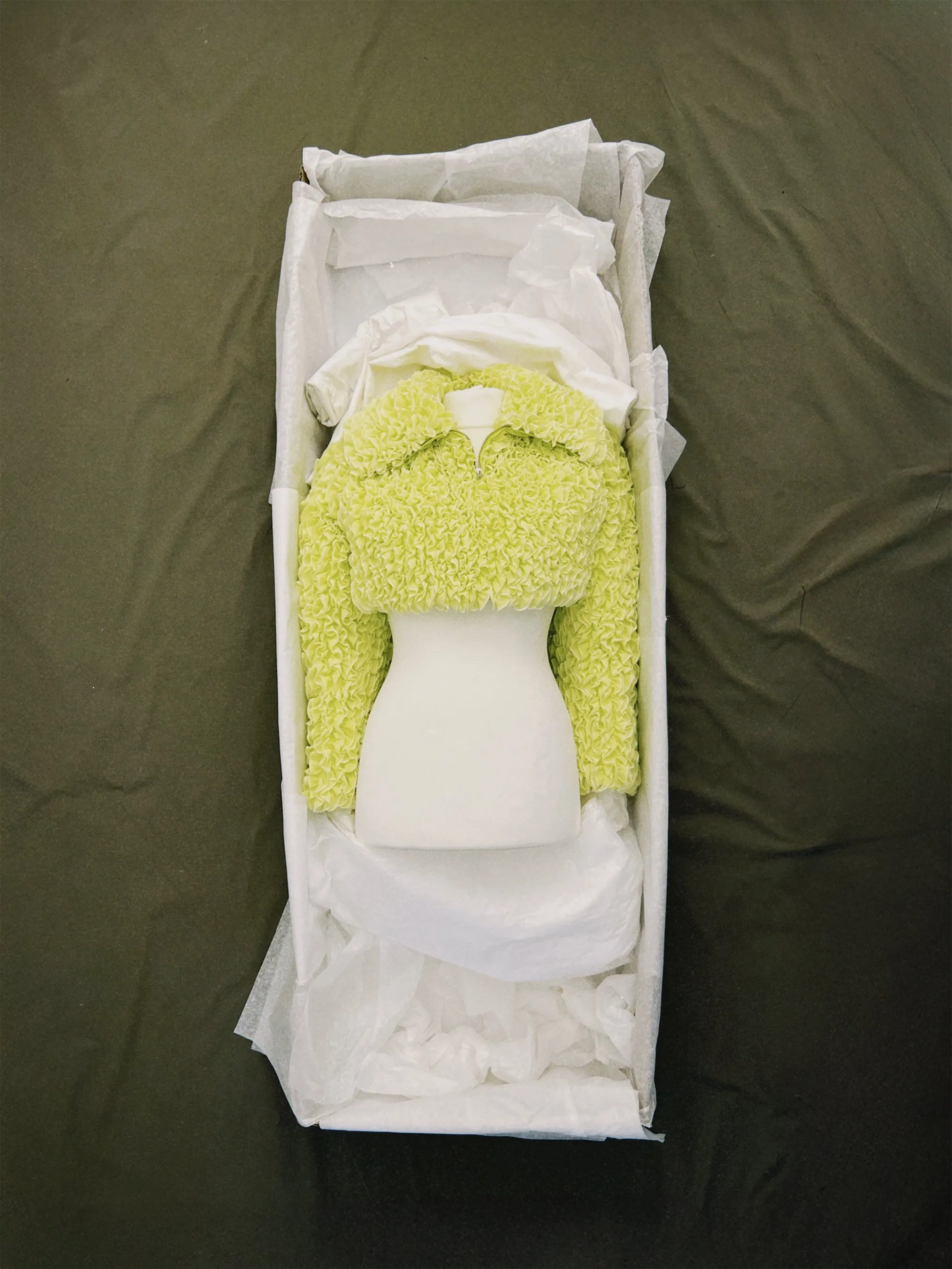 SS25 Look 11 – Yellow Ruffled Cropped Jacket sold by Ester Manas