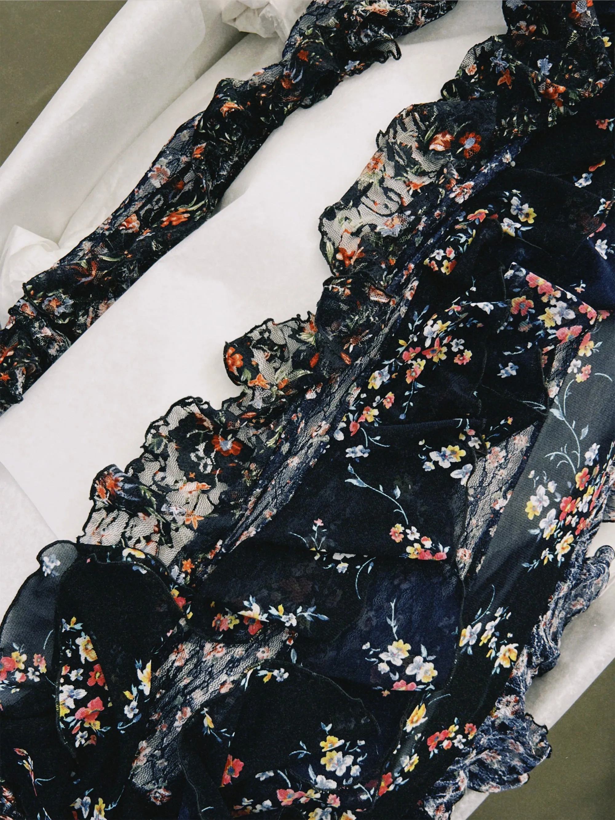 SS25 Look 05 – Floral Sheer Ruched Maxi Dress sold by Ester Manas product image thumbnail 4