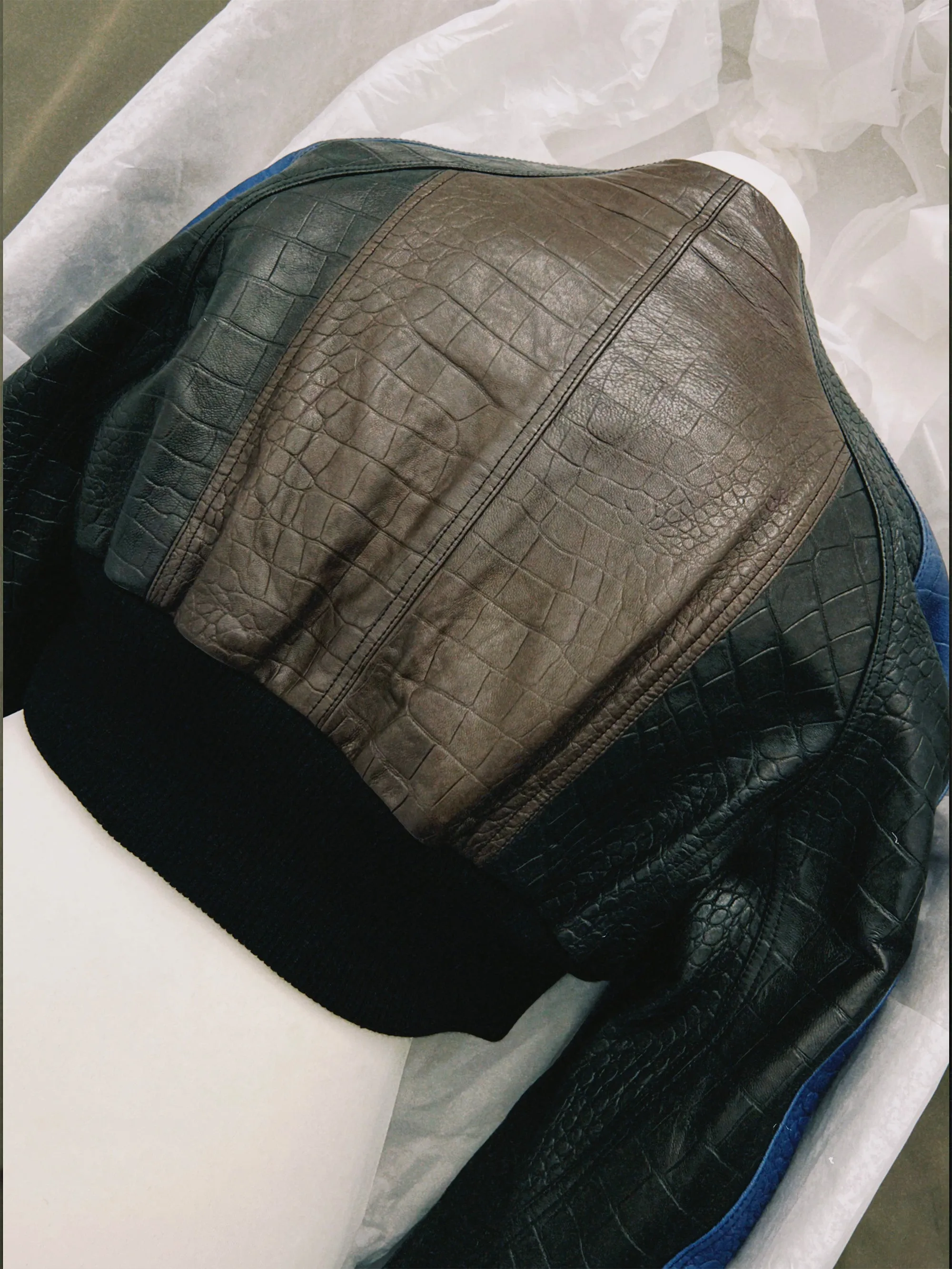 SS24 Look 02 – Crocodile-Embossed Leather Bomber sold by Ester Manas product image thumbnail 5