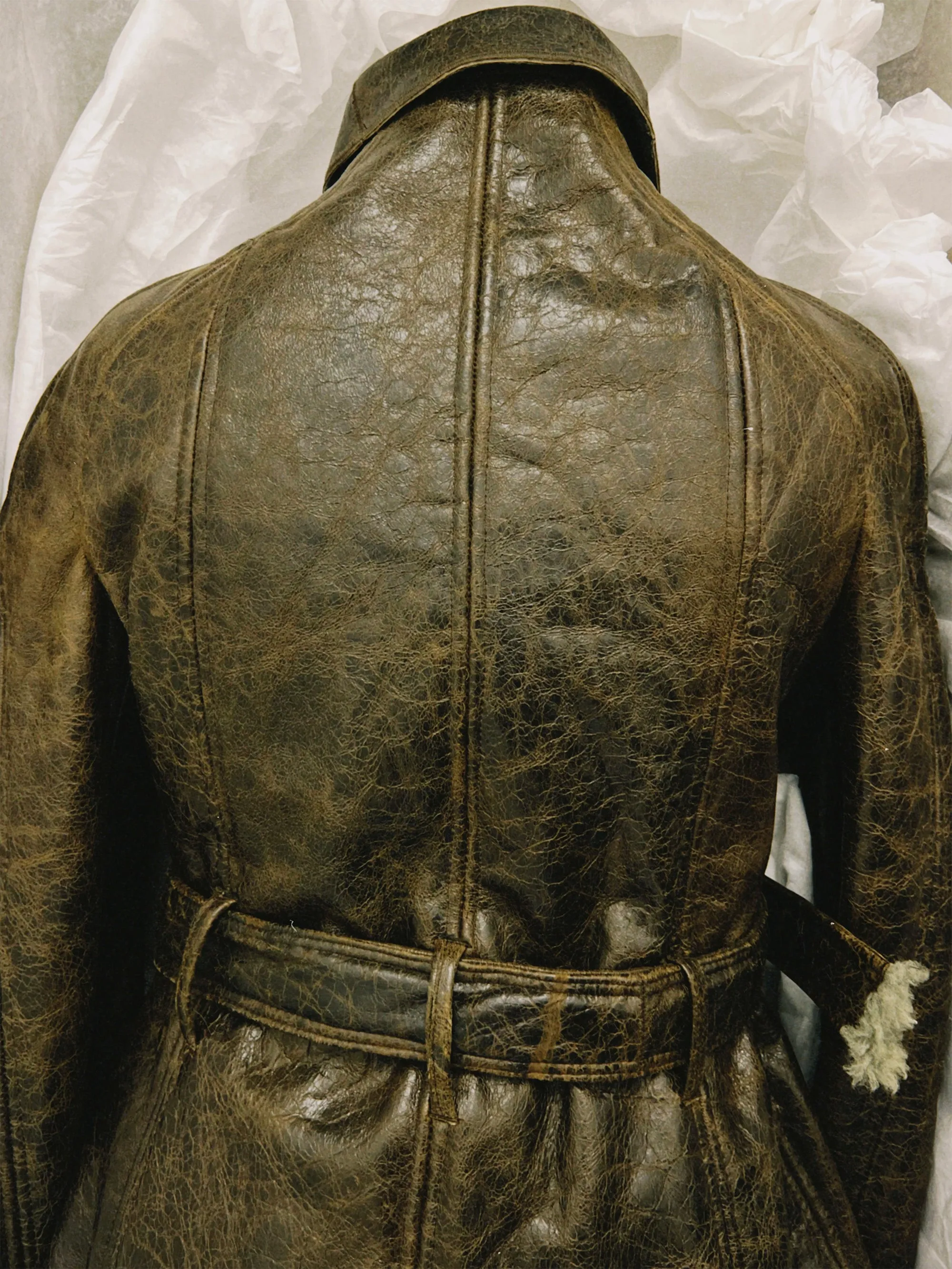 Unique Sample Andam Fashion Award – Distressed Leather Shearling Trench Coat sold by Ester Manas product image thumbnail 5