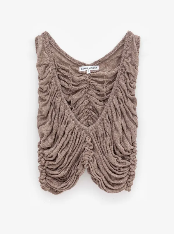 Ruched Wool Knit Top made by Ester Manas