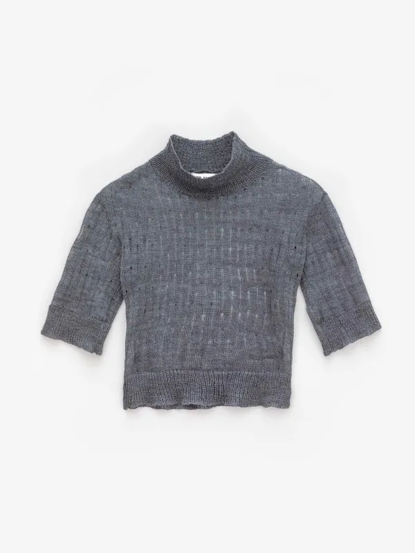 Open-Work Wool Crop Top made by Ester Manas