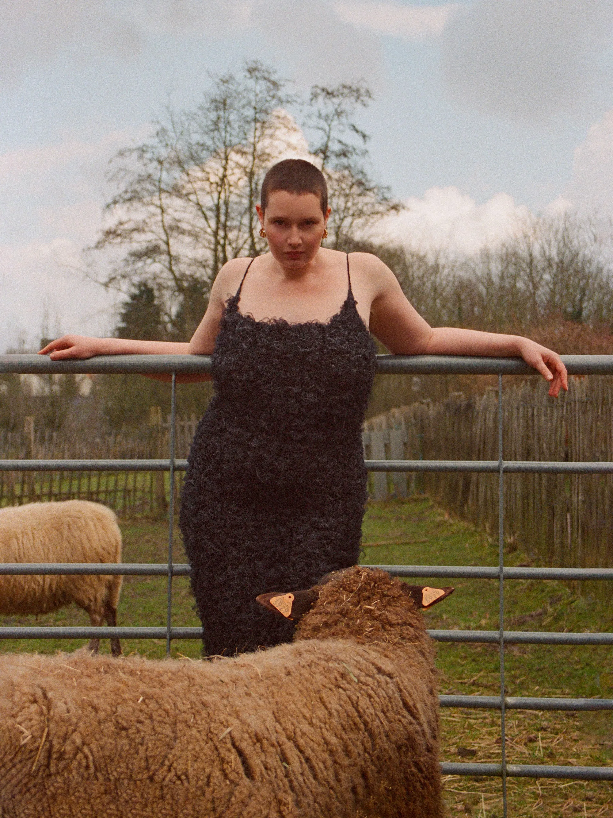 Signature Mesh & Textured Wool Midi Dress sold by Ester Manas product image thumbnail 2