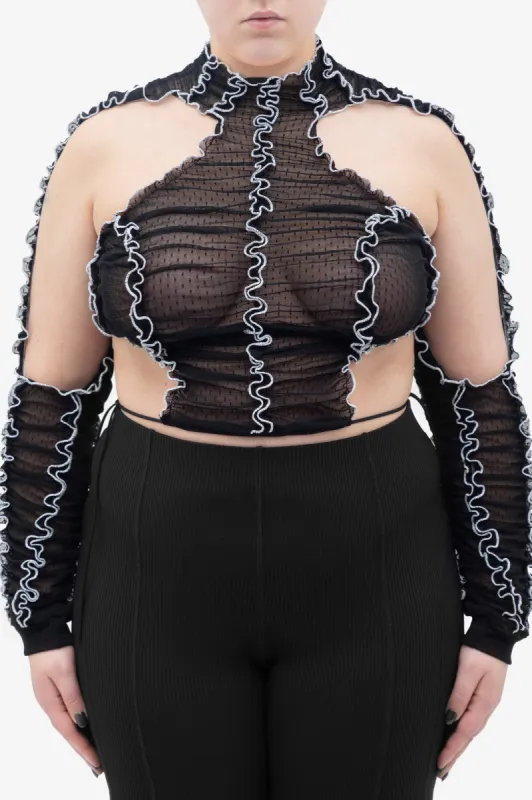 Signature Black Ruched Crop Top sold by Ester Manas