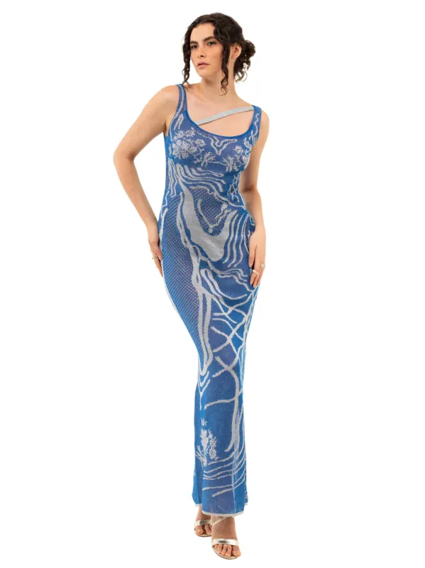 Birthing Venus Knit Dress Light Blue made by Di Petsa