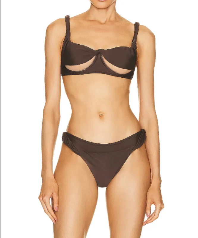 Twisted Under Bust Bikini Set Brown sold by Di Petsa
