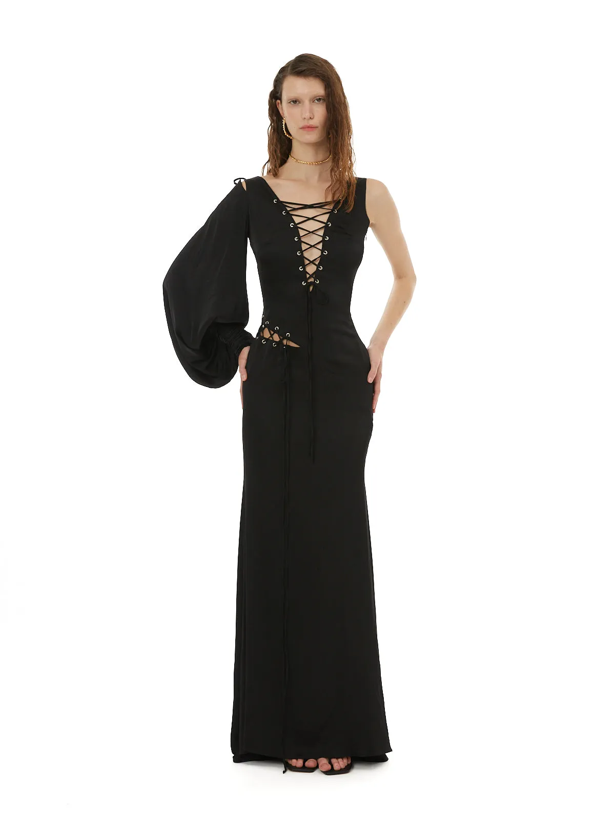 Siren One Sleeve Dress sold by Di Petsa