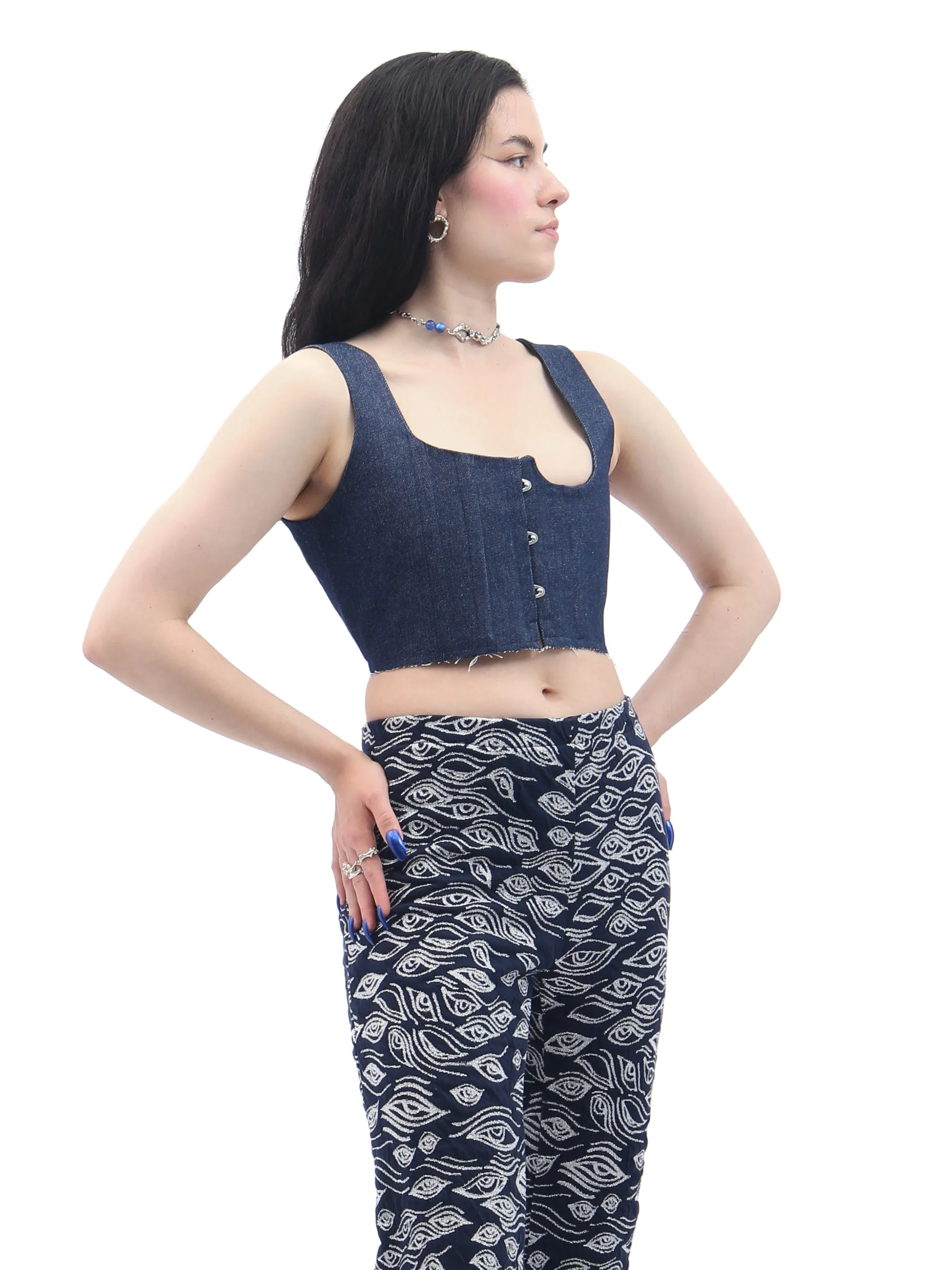 Over Flowing Denim Corset sold by Di Petsa product image thumbnail 2