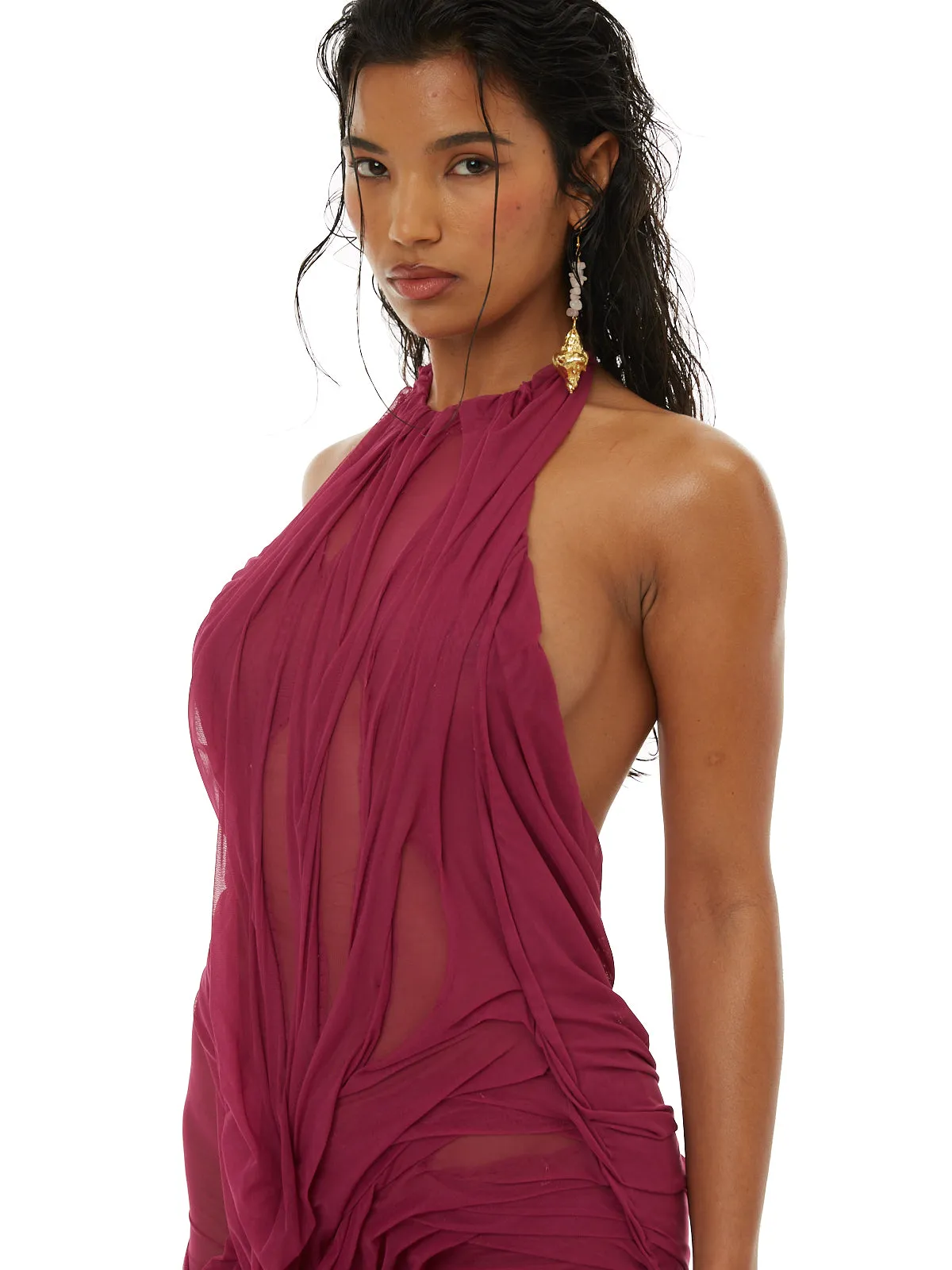 Wetlook Mini Dress Fuchsia Purple sold by Di Petsa product image thumbnail 3