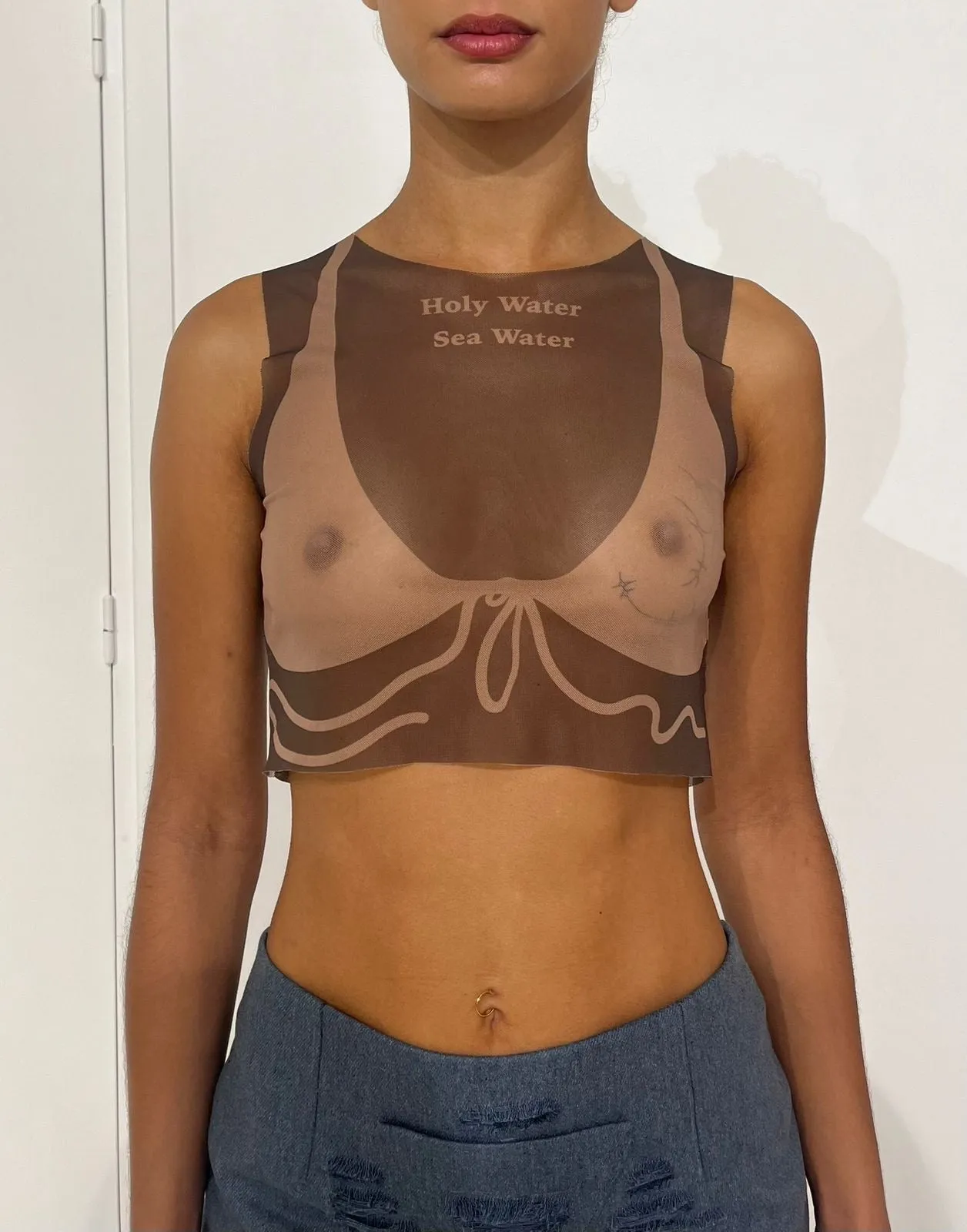 Tan Lines Mesh Crop Top sold by Di Petsa product image thumbnail 2