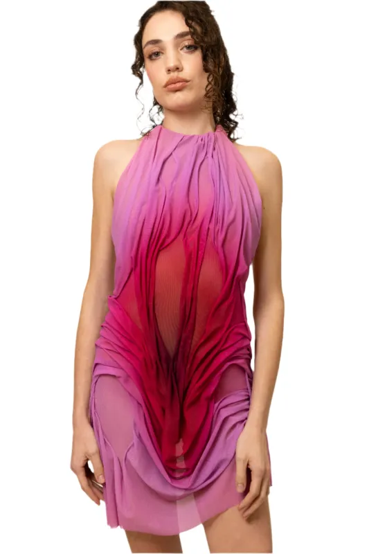 Sunset Gradient Wetlook Mini Dress sold by Di Petsa