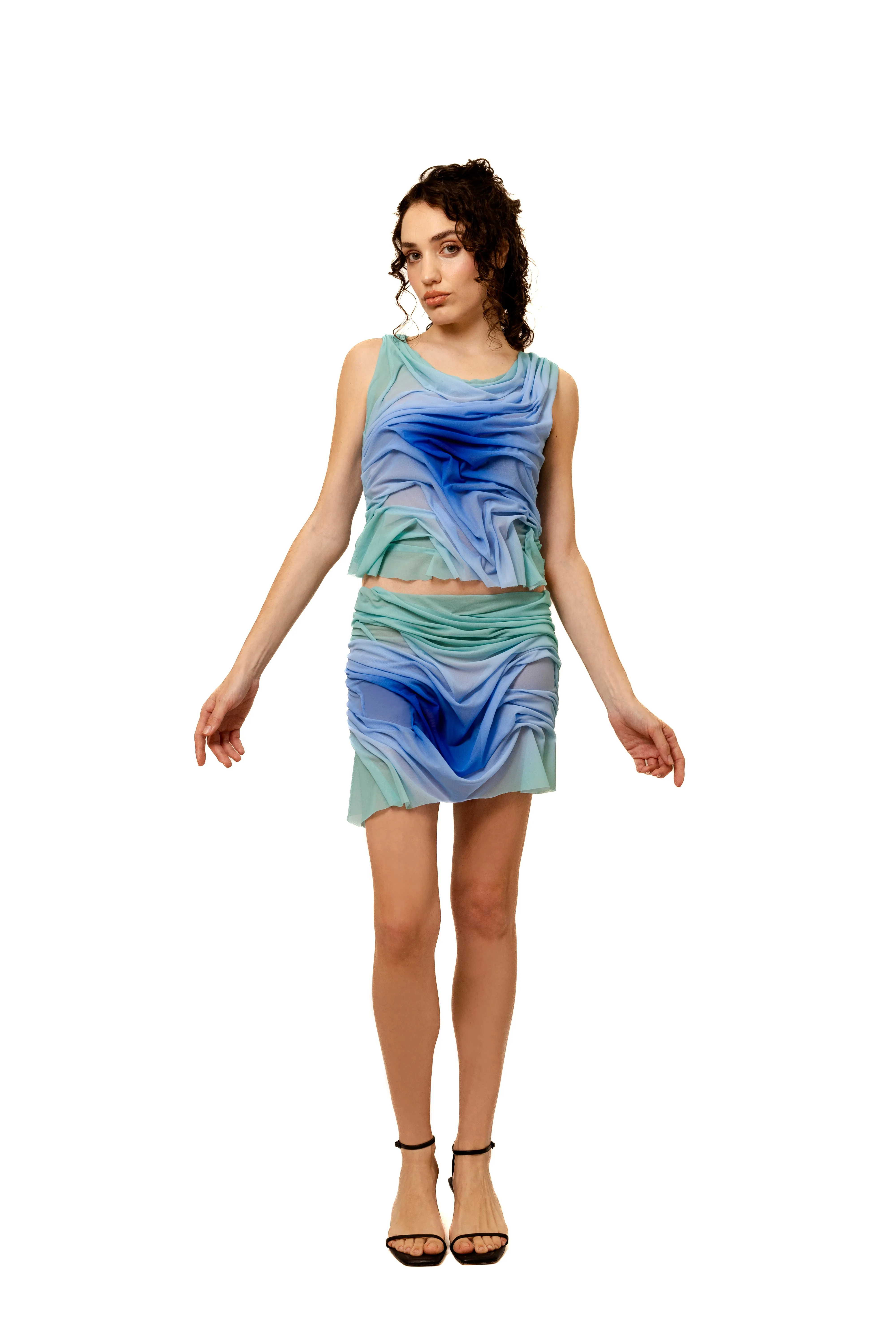 Moonlight Gradient Wetlook Mini Skirt sold by Di Petsa