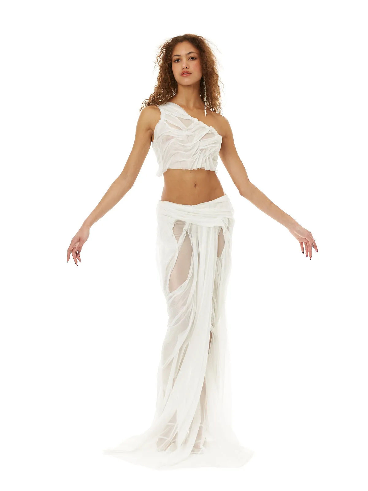 Pearlescent One-Shoulder Crop Top sold by Di Petsa product image thumbnail 3