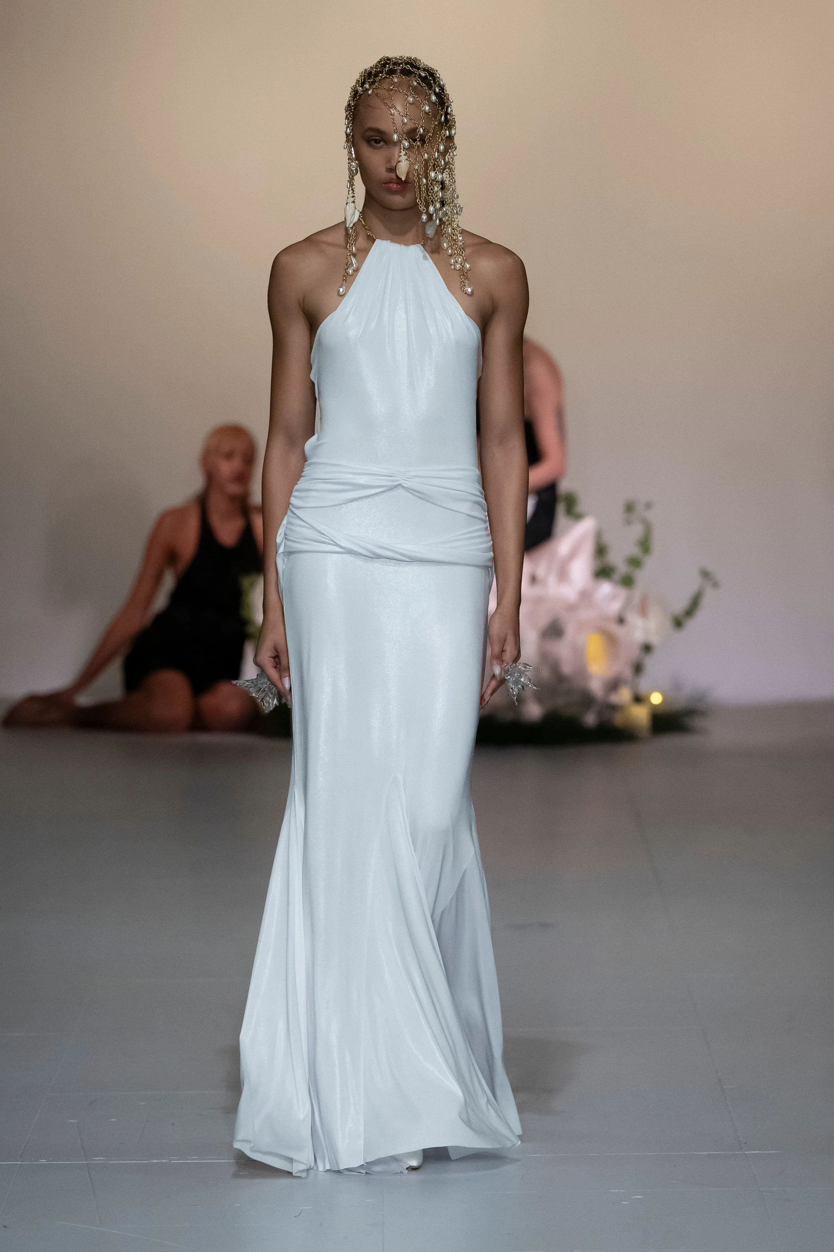 Gold Pearl and Shells Chainmail Headdress sold by Di Petsa