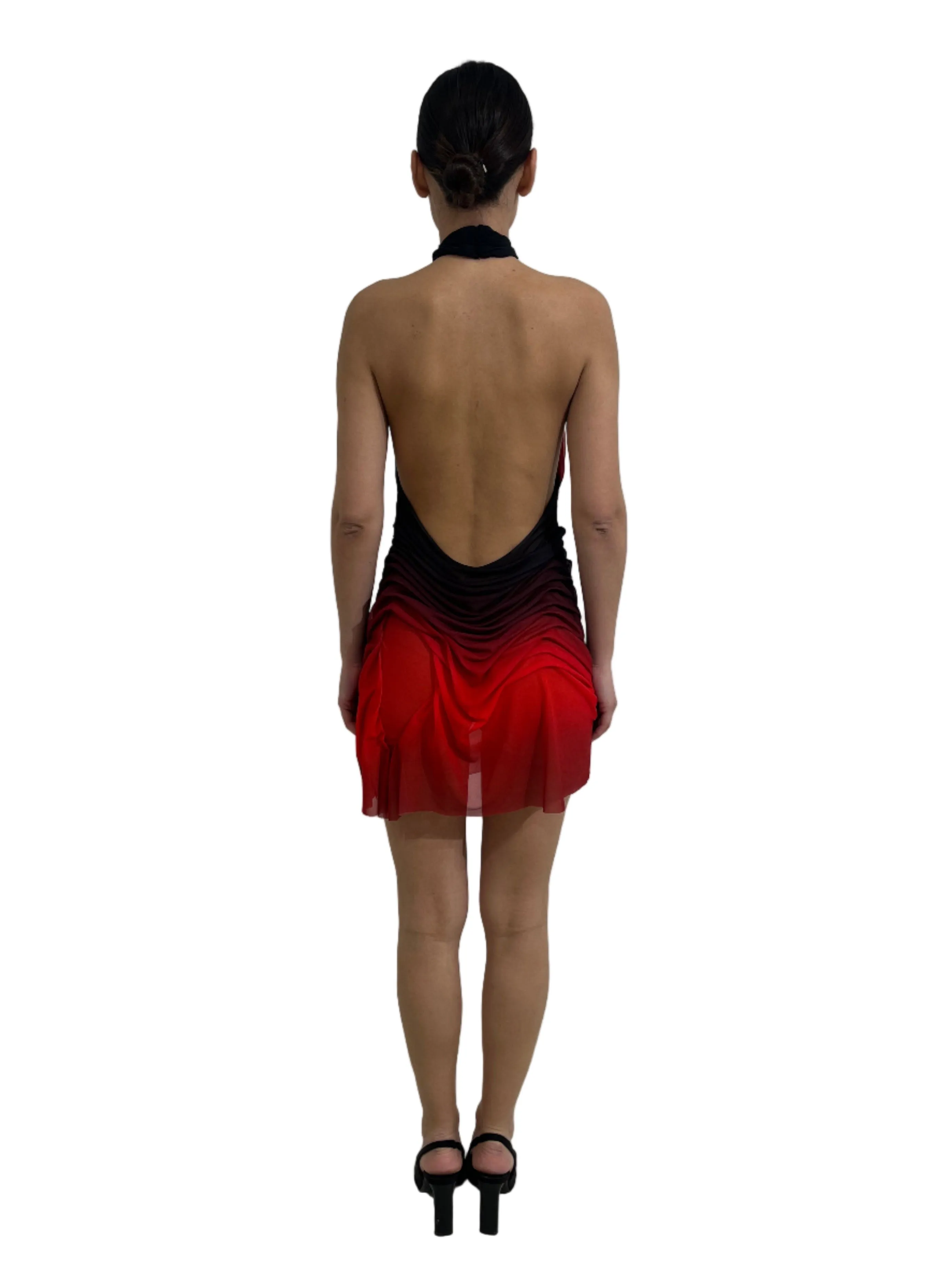 Backless Wetlook Halterneck Mini Dress sold by Di Petsa product image thumbnail 2
