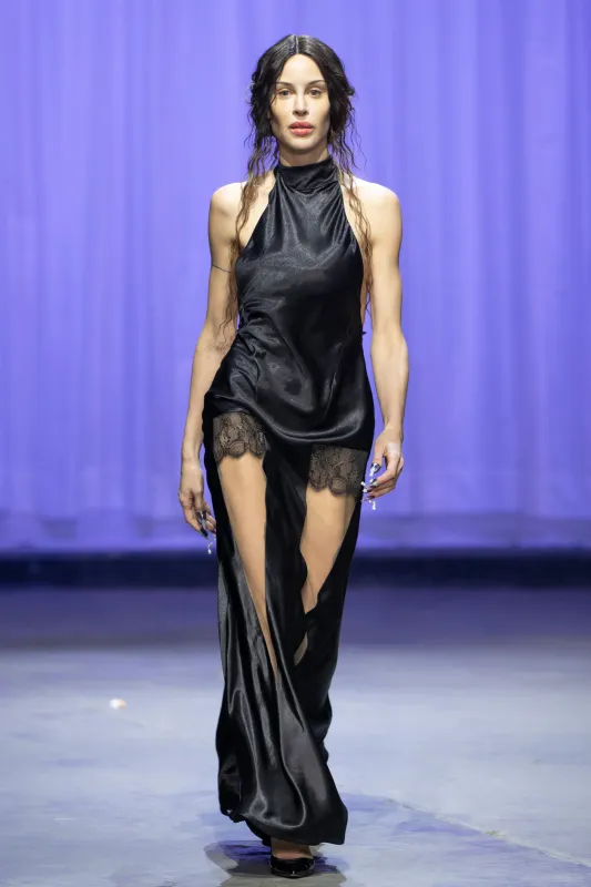 Midnight Lace Halterneck Dress sold by Di Petsa