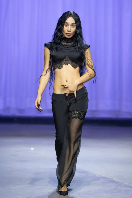 Midnight Lace Crop Top sold by Di Petsa