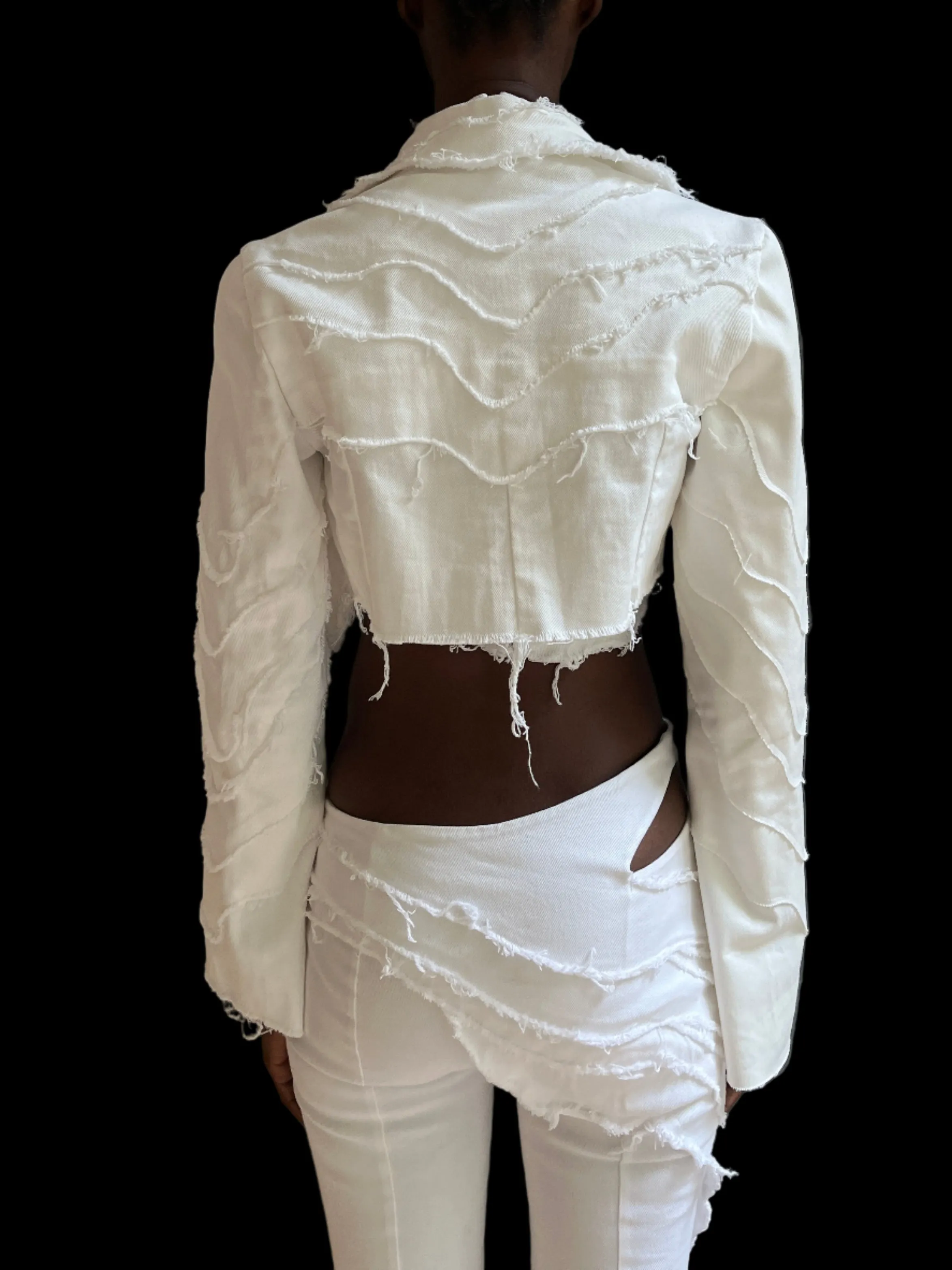 Sea Ripple Denim Cropped Jacket sold by Di Petsa product image thumbnail 2
