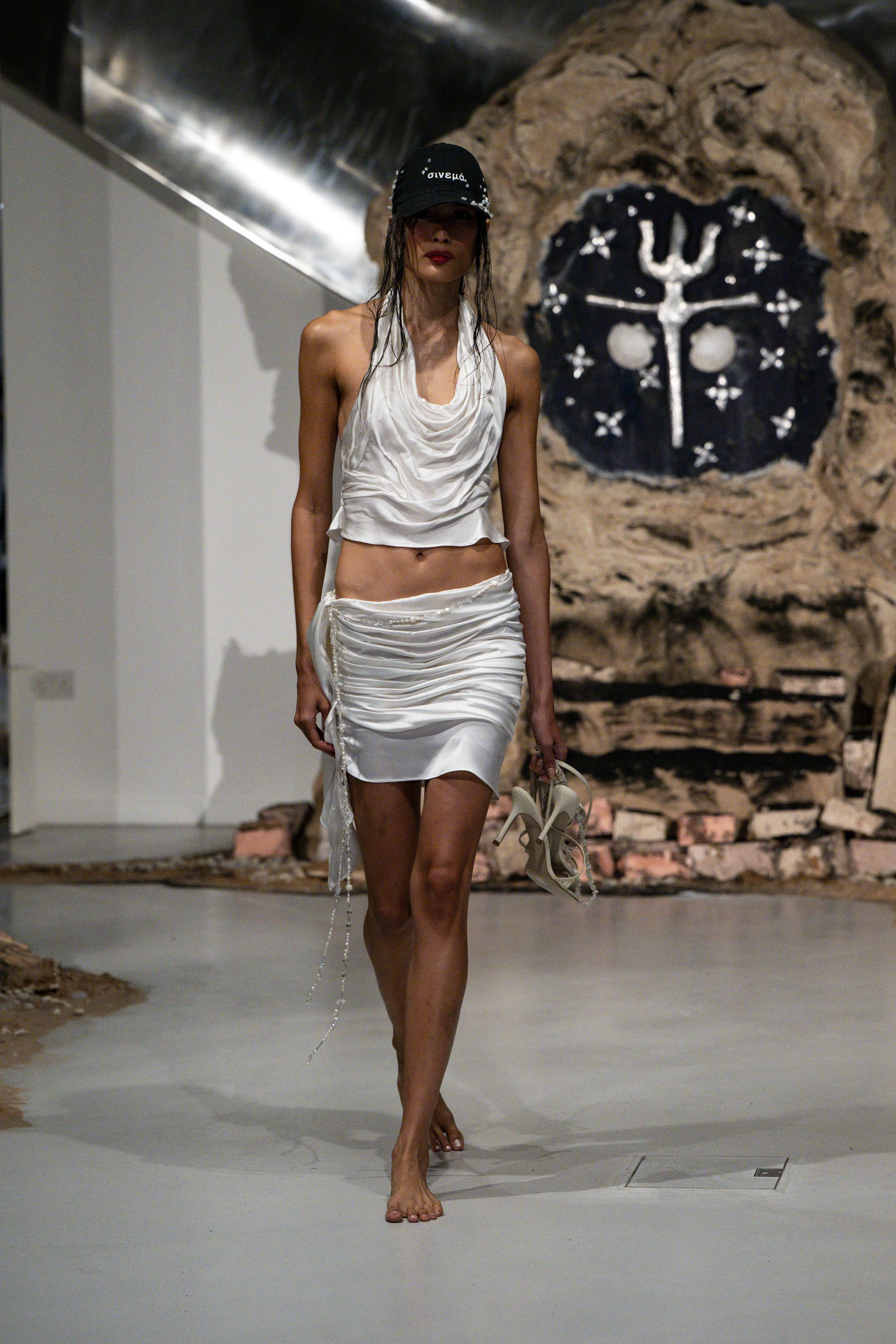 Lunar Draped Silk Skirt sold by Di Petsa