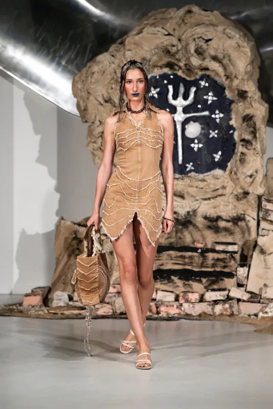 Sand Wave Denim Dress made by Di Petsa
