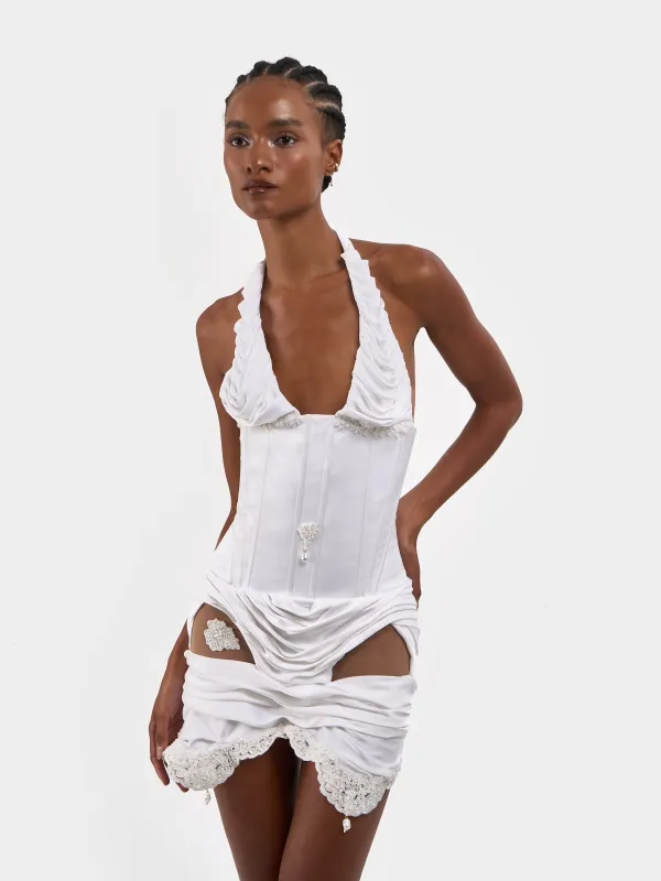 The Spilled Satin Mini Dress made by Di Petsa