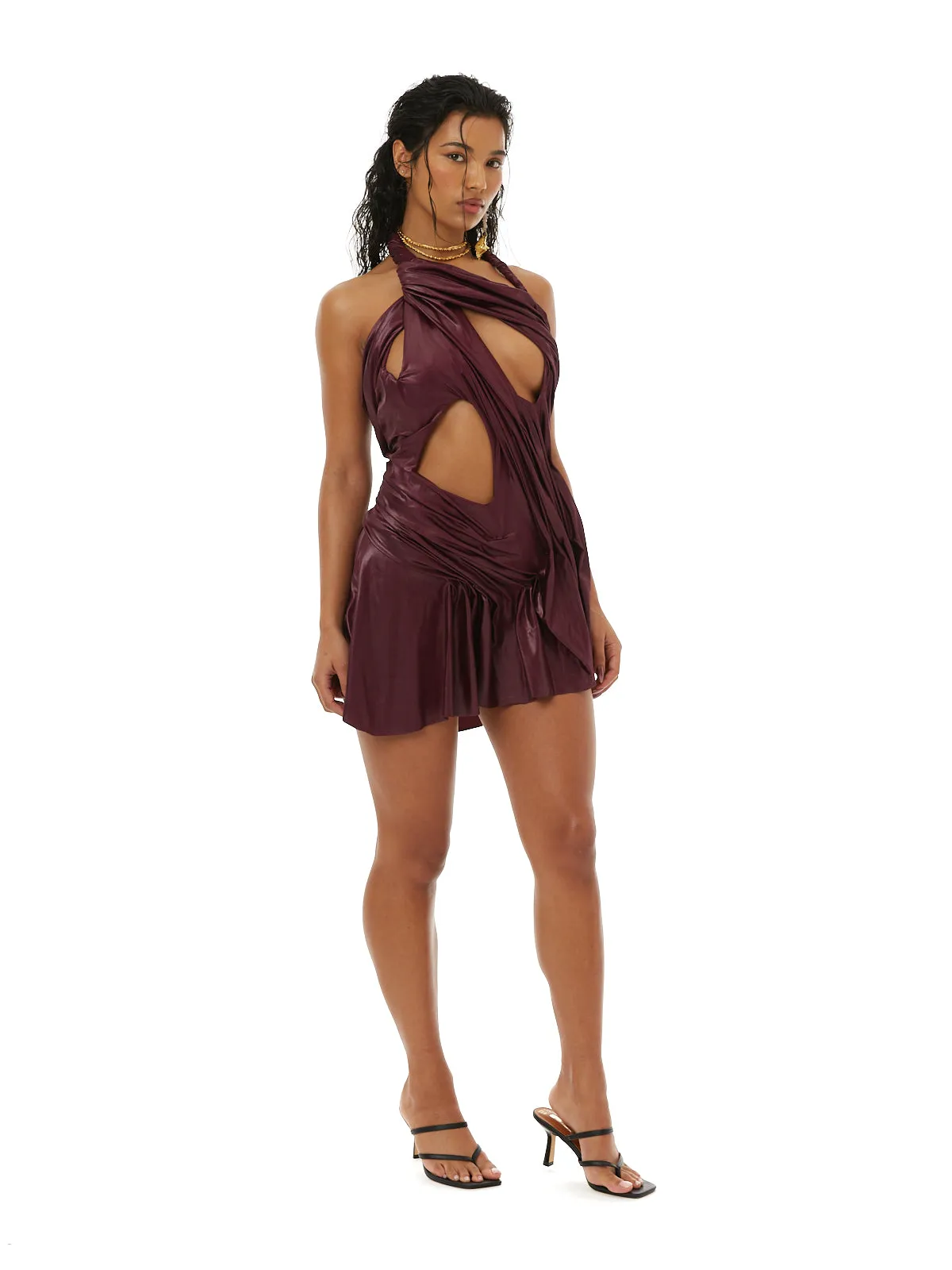 Midnight Mini Dress Burgundy sold by Di Petsa product image thumbnail 3