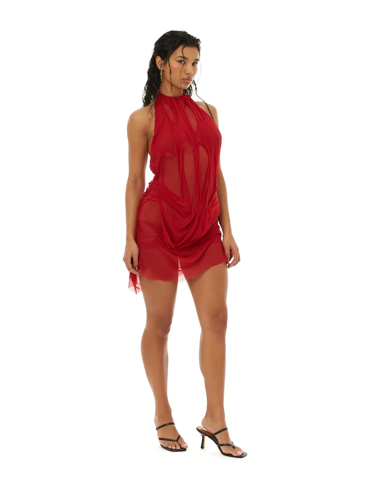 Red Wetlook Mini Dress sold by Di Petsa product image thumbnail 3