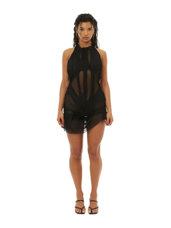 Black Wetlook Mini Dress sold by Di Petsa