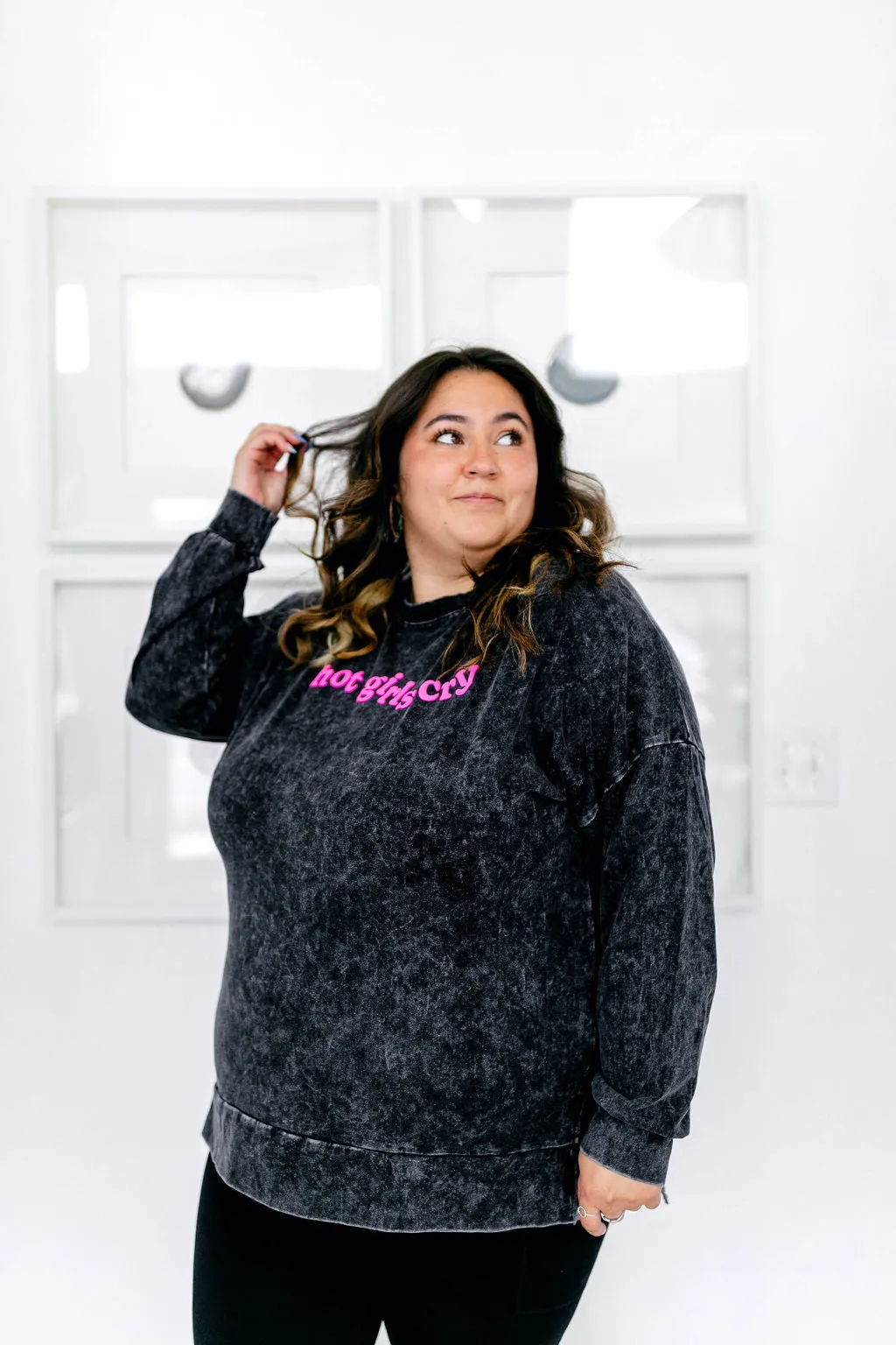 TABY ORIGINAL: Hot Girls Cry Pullover In CHARCOAL*** PUFF*** sold by shop taby product image thumbnail 3