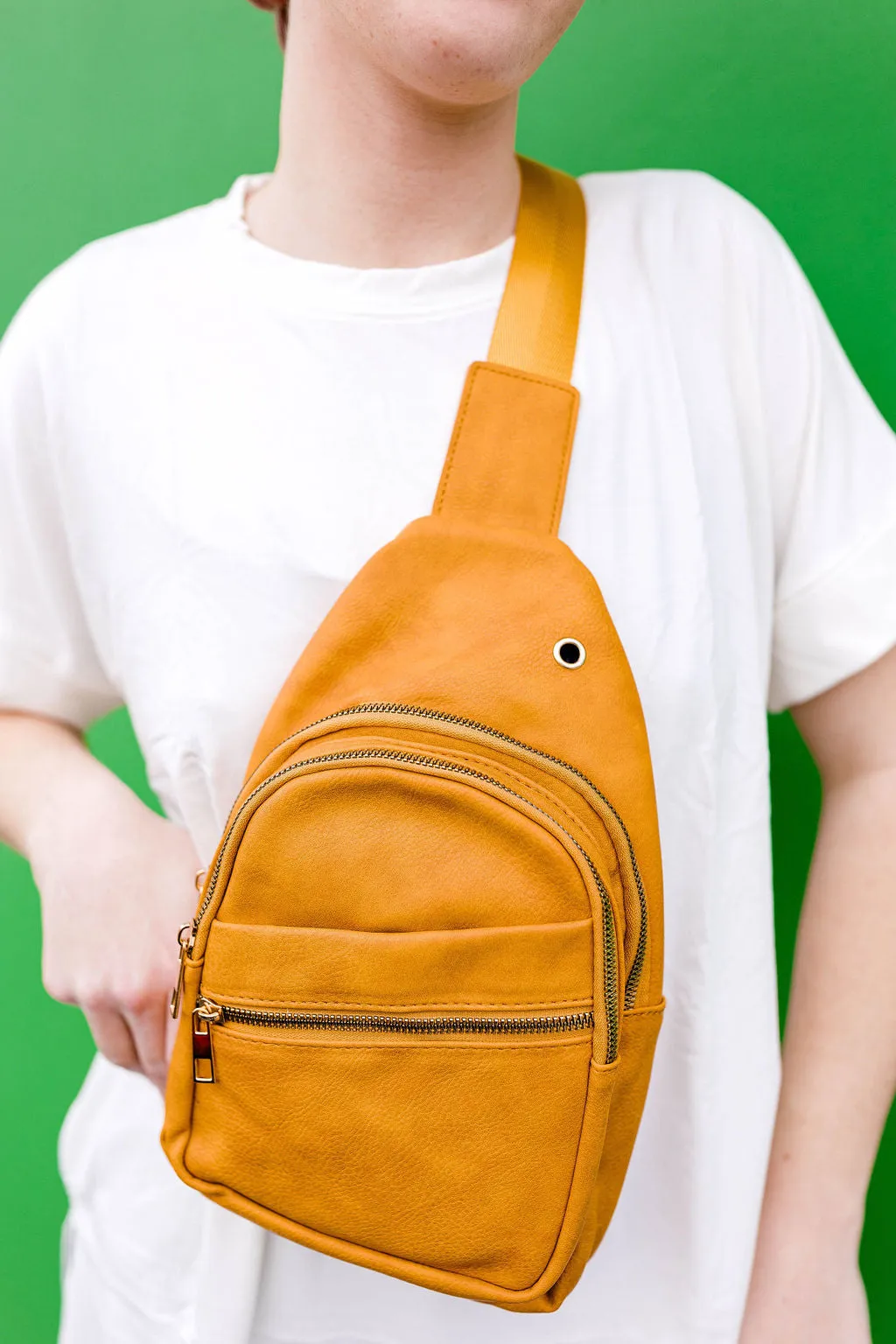 Follow Your Own Path Sling Bag In YELLOW GOLD** sold by shop taby