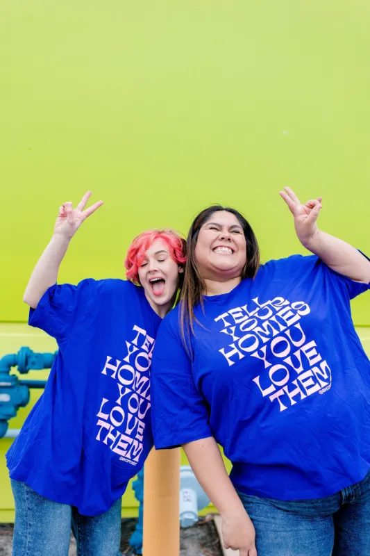 TABY ORIGINAL: Tell Your Homies You Love Them Boxy Tee In AZURE BLUE*** sold by shop taby