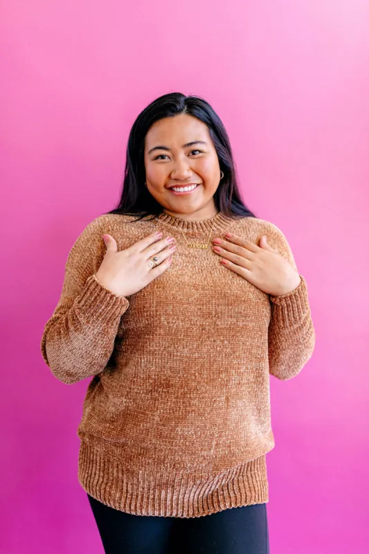 Roxanne Sweater in CAMEL*** sold by shop taby