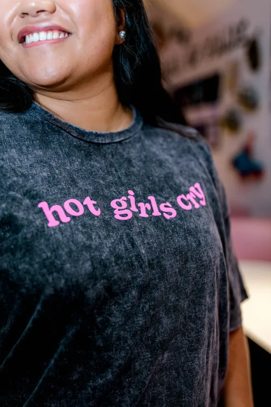 TABY ORIGINAL: Hot Girls Cry Boxy Tee In CHARCOAL** PUFF*** sold by shop taby