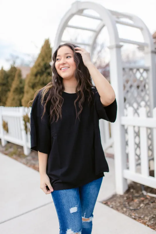 Boyfriend Boxy Knit Top In BLACK*** sold by shop taby