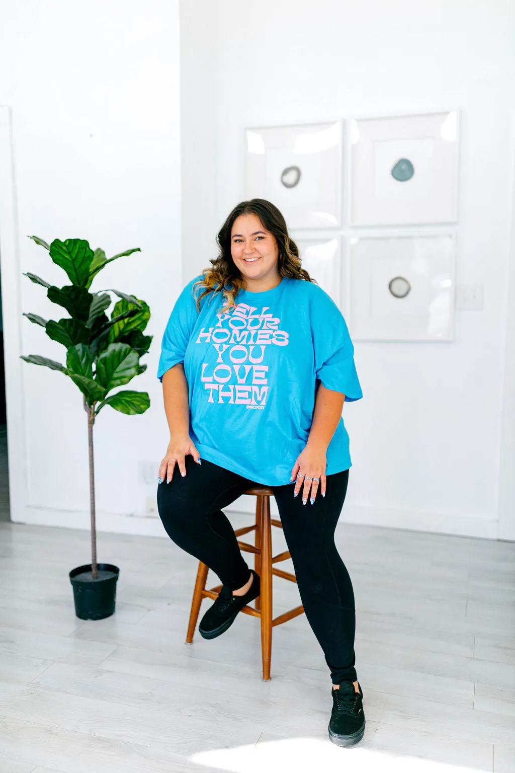 TABY ORIGINAL: Tell Your Homies You Love Them Boxy Tee EXTREME PUFF*** IN SKY BLUE*** RESTOCKED*** sold by shop taby product image thumbnail 3