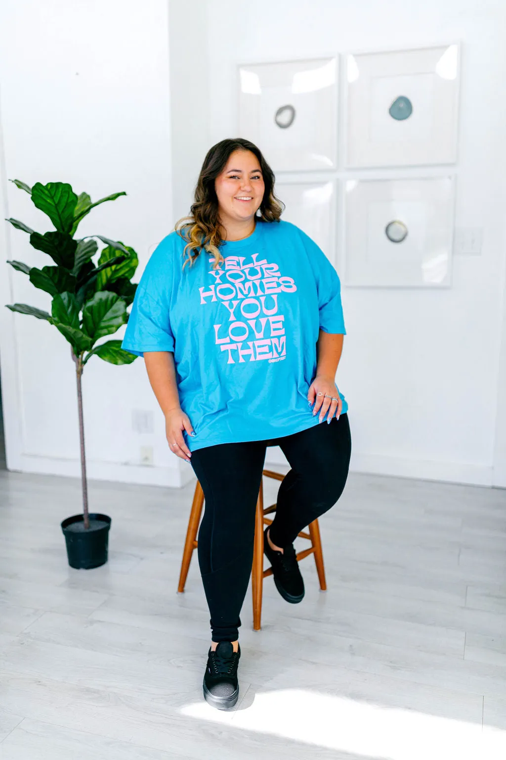 TABY ORIGINAL: Tell Your Homies You Love Them Boxy Tee EXTREME PUFF*** IN SKY BLUE*** RESTOCKED*** sold by shop taby product image thumbnail 5