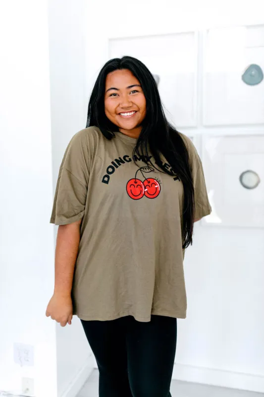 TABY ORIGINAL DESIGN: Doing My Best Boxy Tee In OLIVE ** sold by shop taby