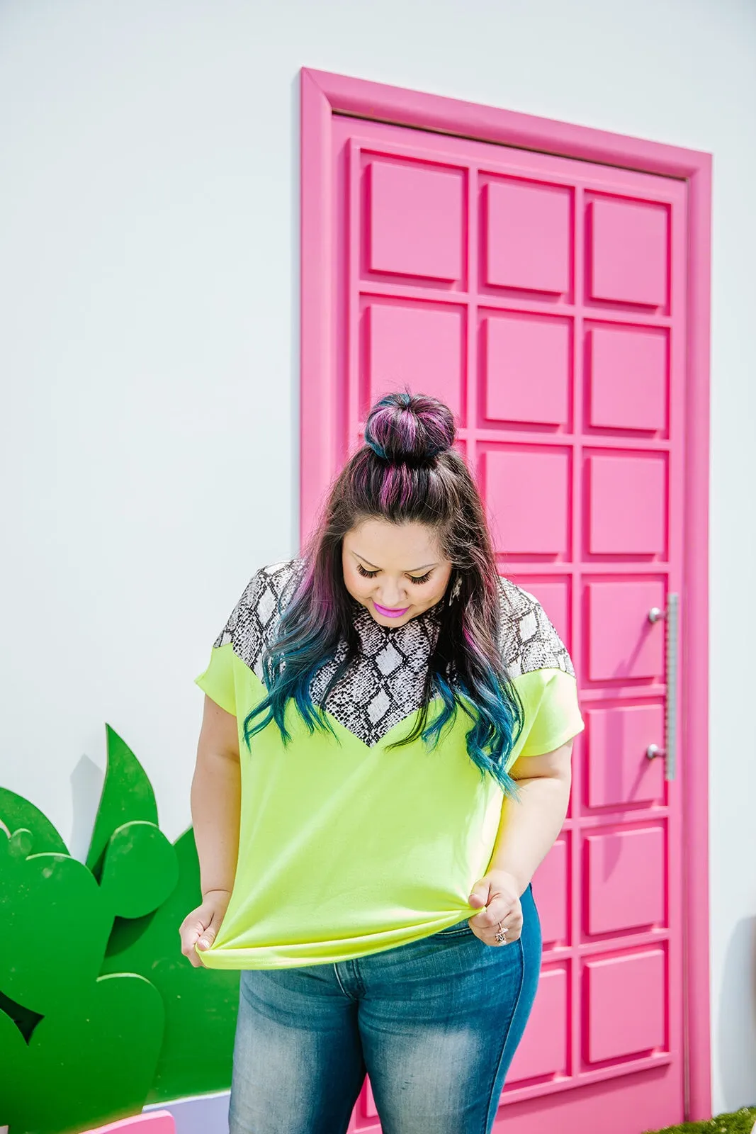 Neon Yellow Snake Yoke Tee sold by shop taby product image thumbnail 2