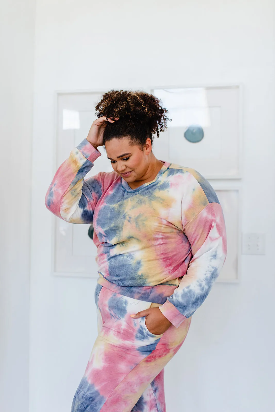 Say Yes To The Matching Tie Dye Set IN SKY DYE sold by shop taby product image thumbnail 2