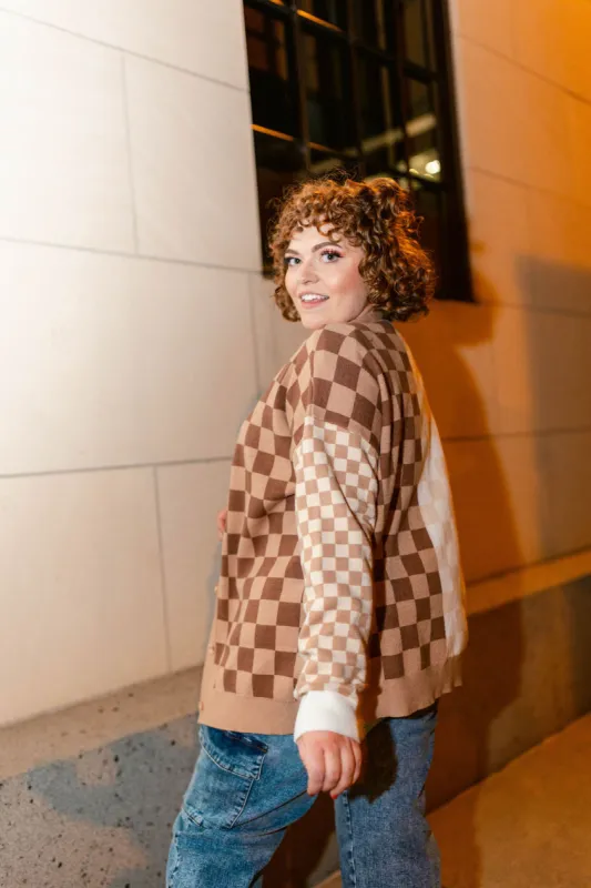 TABY ORIGINAL: Your Move Checkered Cardigan In Sizes XS-5X!*** made by shop taby