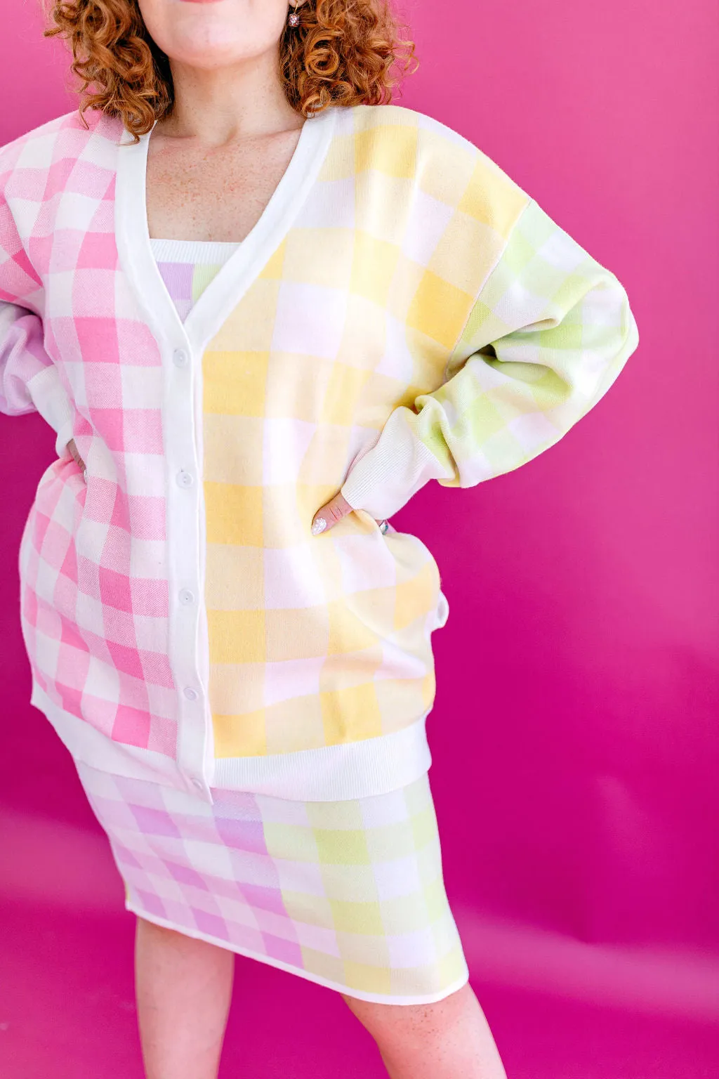 TABY ORIGINAL: Sweet Gingham Dress Cardigan Set IN SIZES XS-5X** sold by shop taby product image thumbnail 2