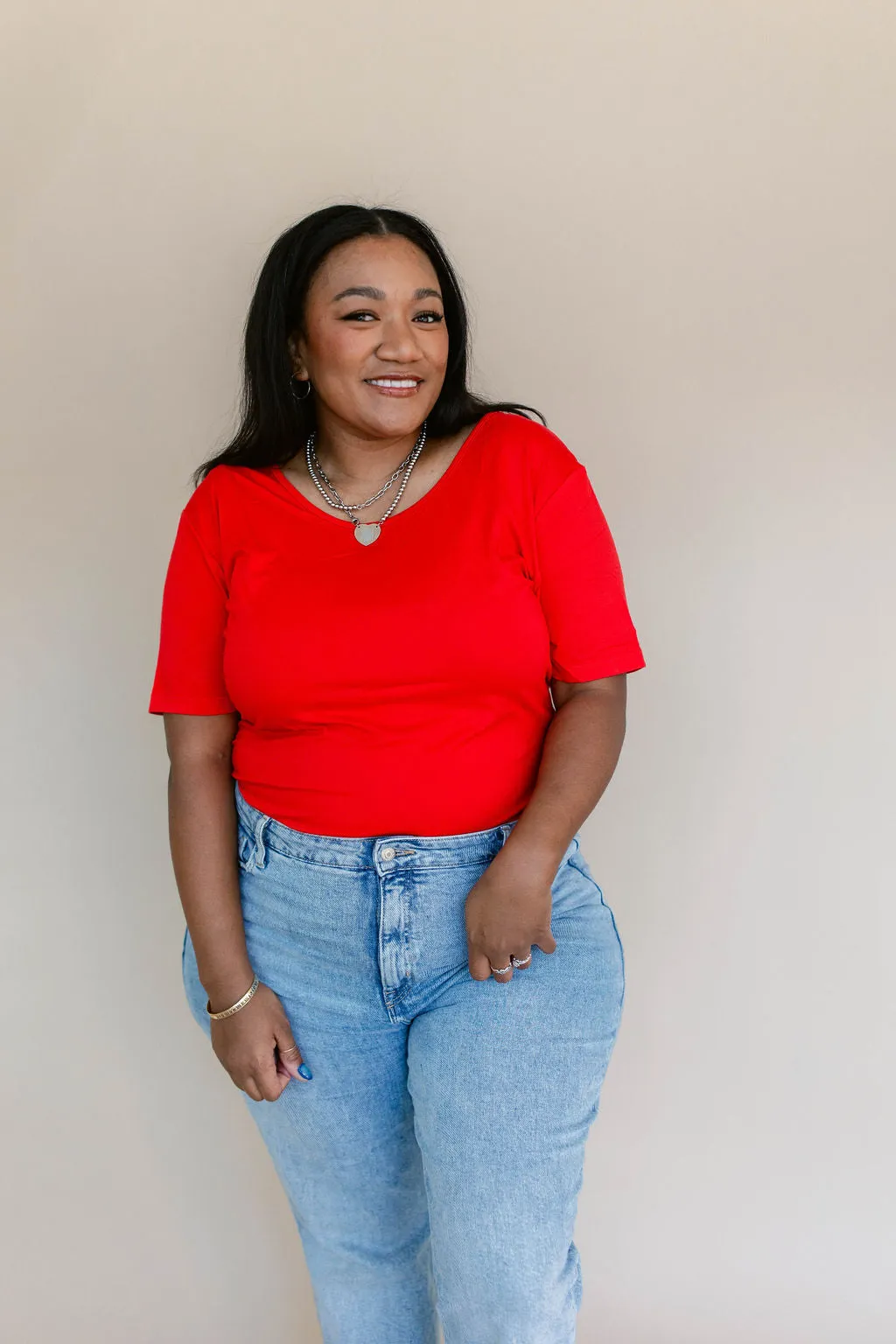 TABY ORIGINAL: Versa Tee In RED*** IN SIZES XS-5X** BUNDLE AND SAVE*** sold by shop taby product image thumbnail 3