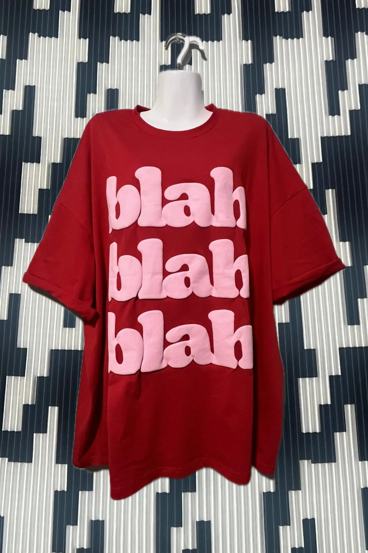 TABY ORIGINAL: BLAH BLAH Blah Boxy Tee In Sizes XS-5X!** 2 sided flippable neckline*** sold by shop taby