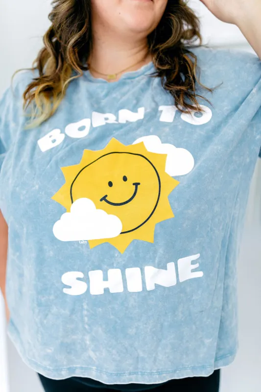 TABY ORIGINAL: Born To Shine Top In ICE ACID WASH+PUFF*** sold by shop taby