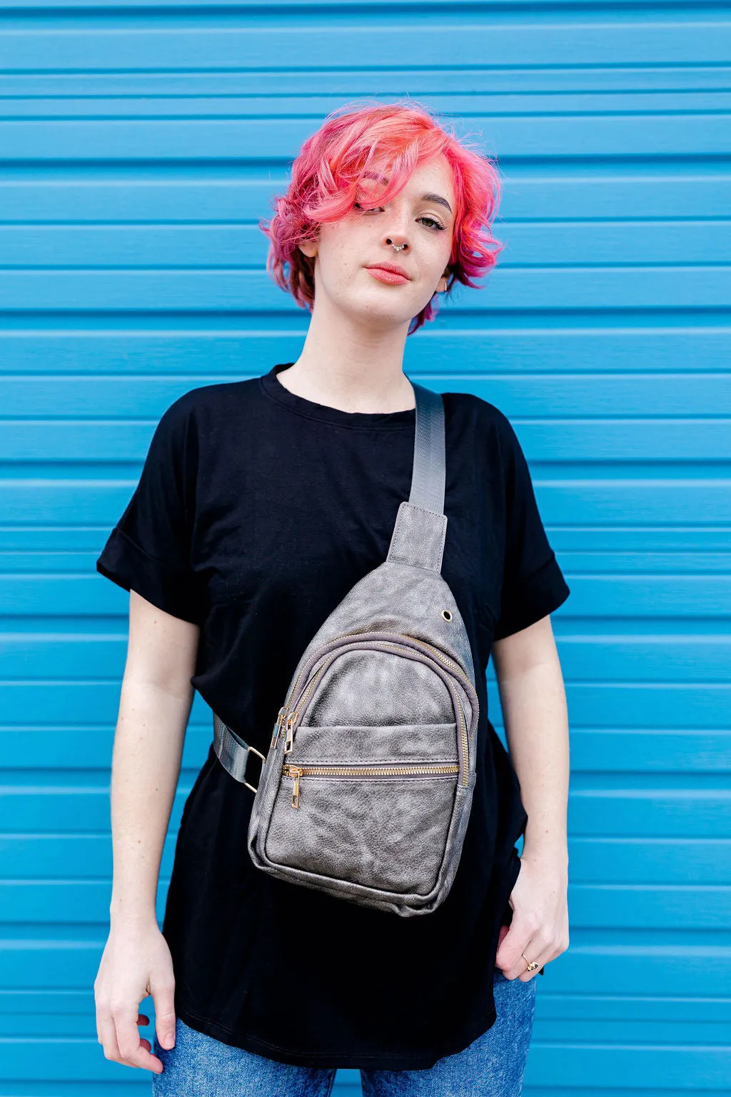 Follow Your Own Path Sling Bag In CHARCOAL*** sold by shop taby product image thumbnail 4