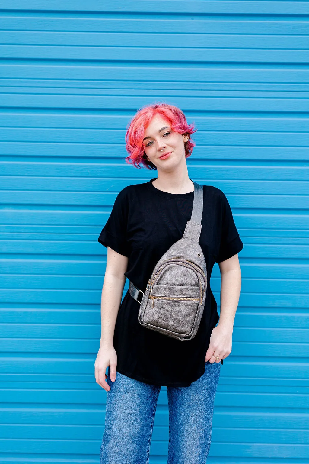 Follow Your Own Path Sling Bag In CHARCOAL*** sold by shop taby product image thumbnail 3